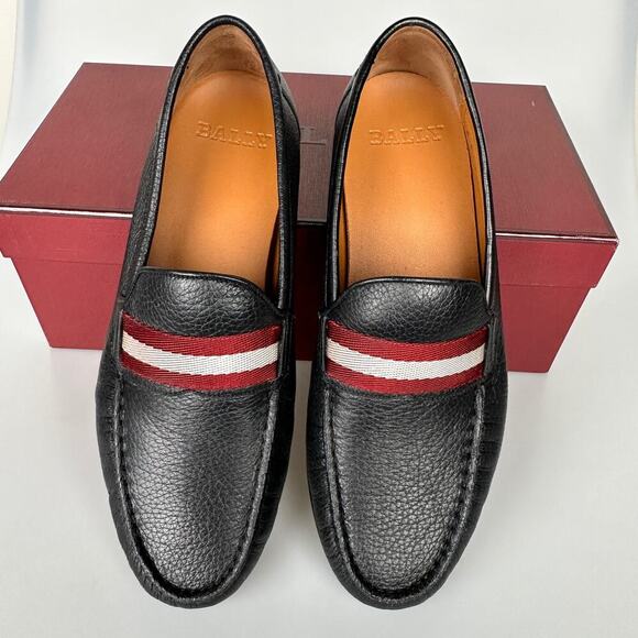 NIB Bally Crokett Men's Black Leather Loafers Size 7 - Picture 2 of 15